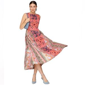 Avec Les Filles Floral Patchwork Sleeveless Dress